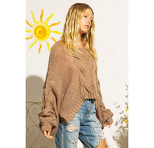 Load image into Gallery viewer, Latte cable knit sweater

